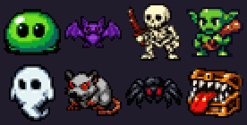 Prévia de Monstros de Masmorra 8-Bit