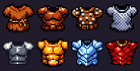Prévia de Armaduras 8-Bit por Nível