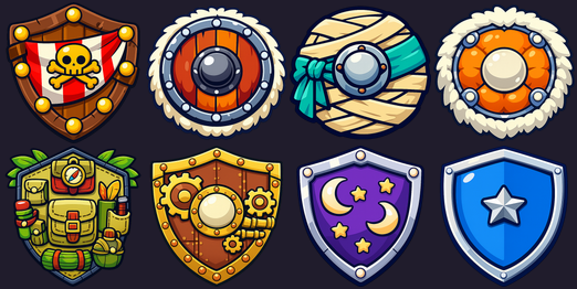 Prévia de Escudos de Fantasia