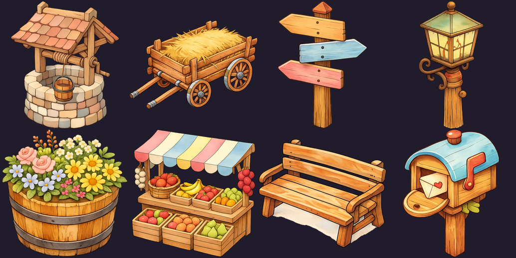 Preview of Storybook Village Props